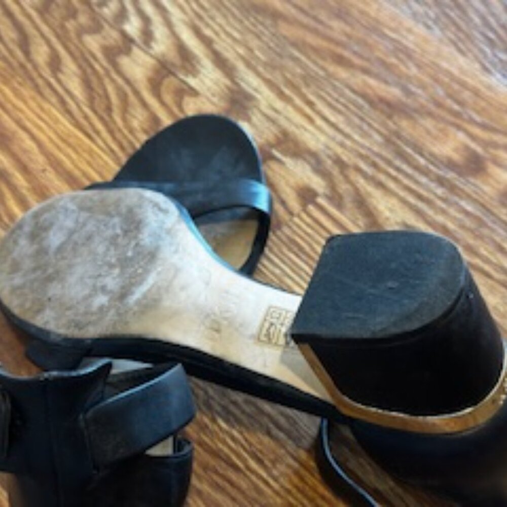 DKNY ankle strap sandals , silver strip on a heel size 8.5 - Picture 5 of 5